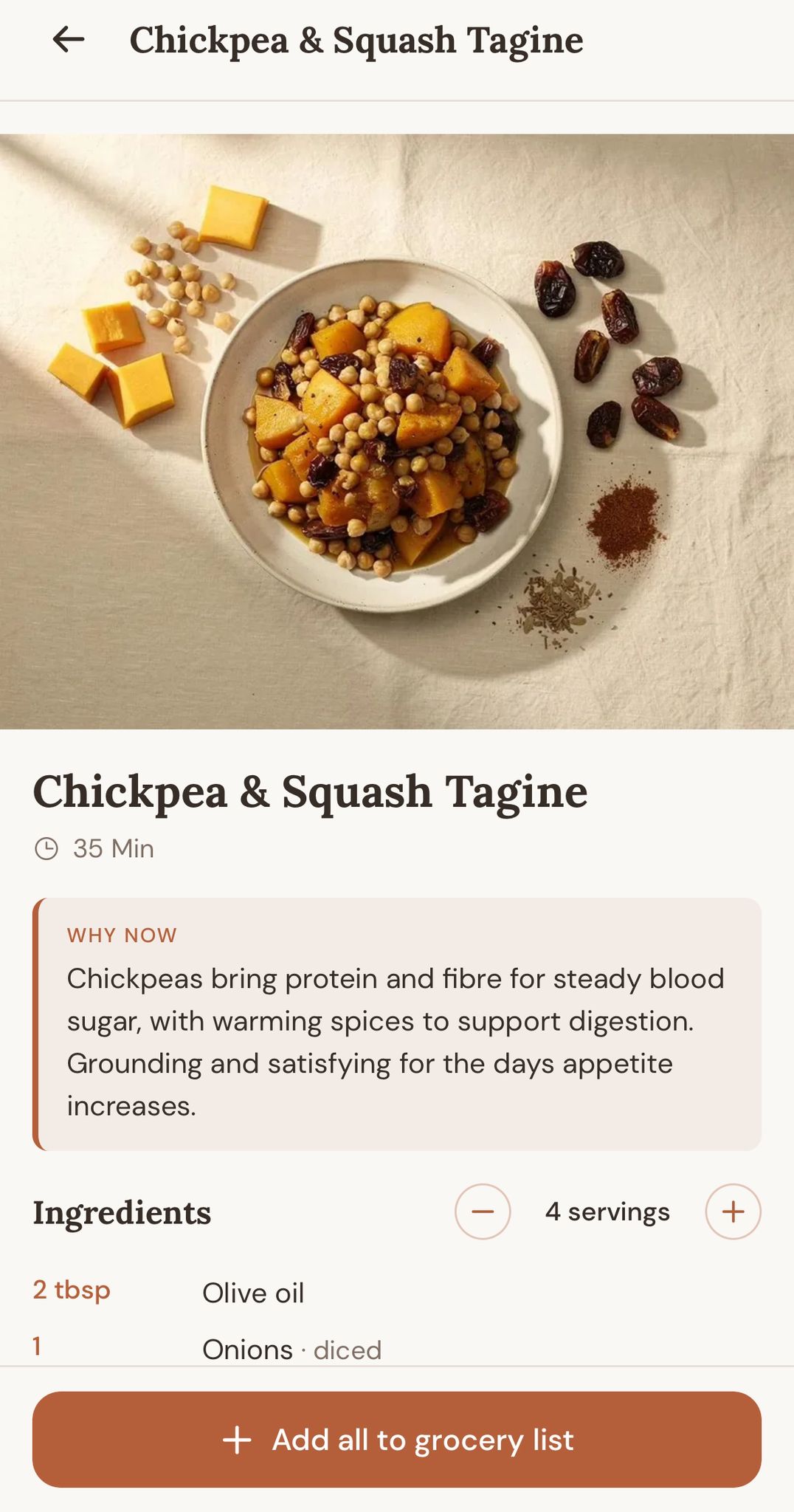 Syncira seasonal recipe card