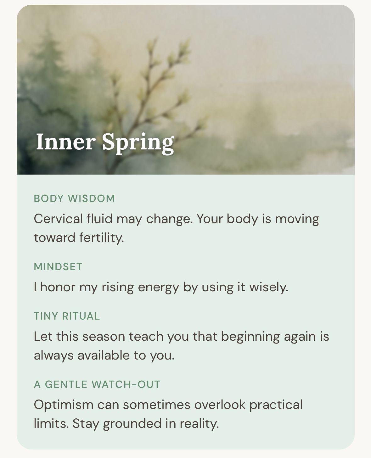 Syncira Spring phase card