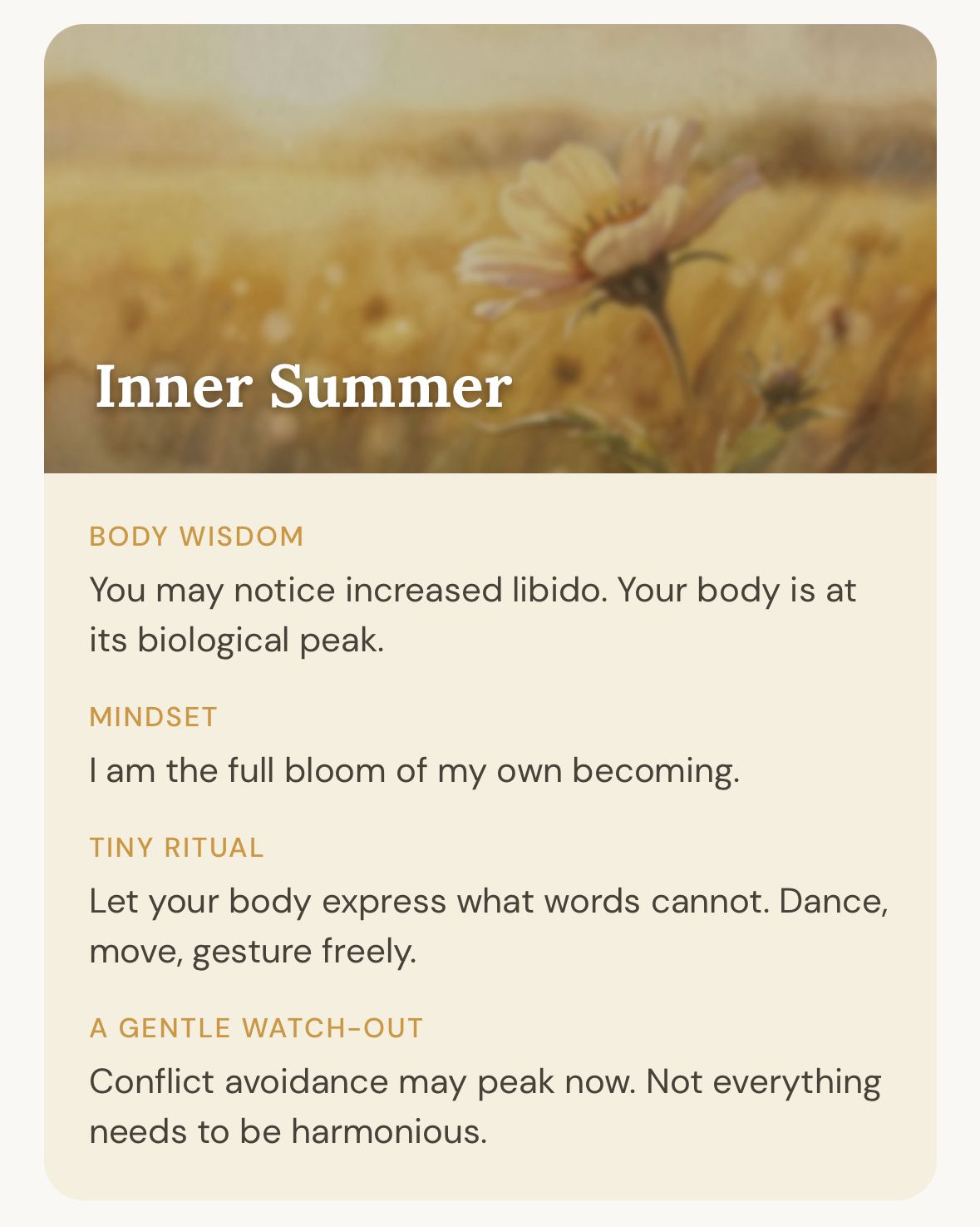 Syncira Summer phase card